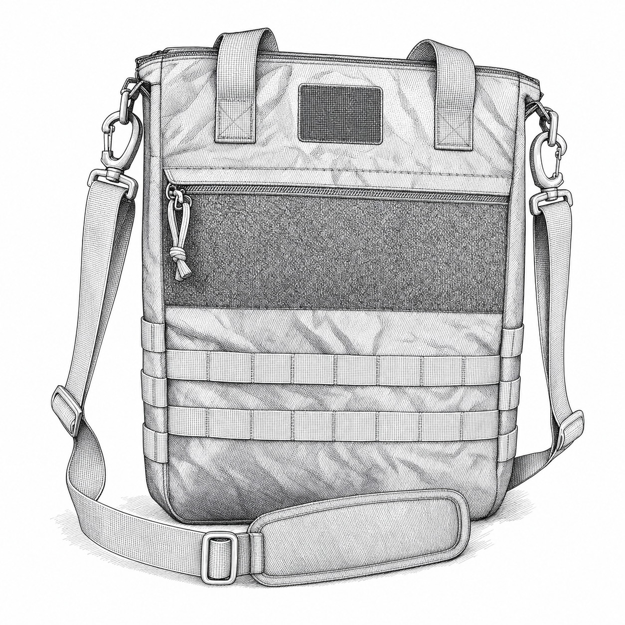 CTactical x The Perfect Bag CT Laptop Tote pen-and-ink sketch