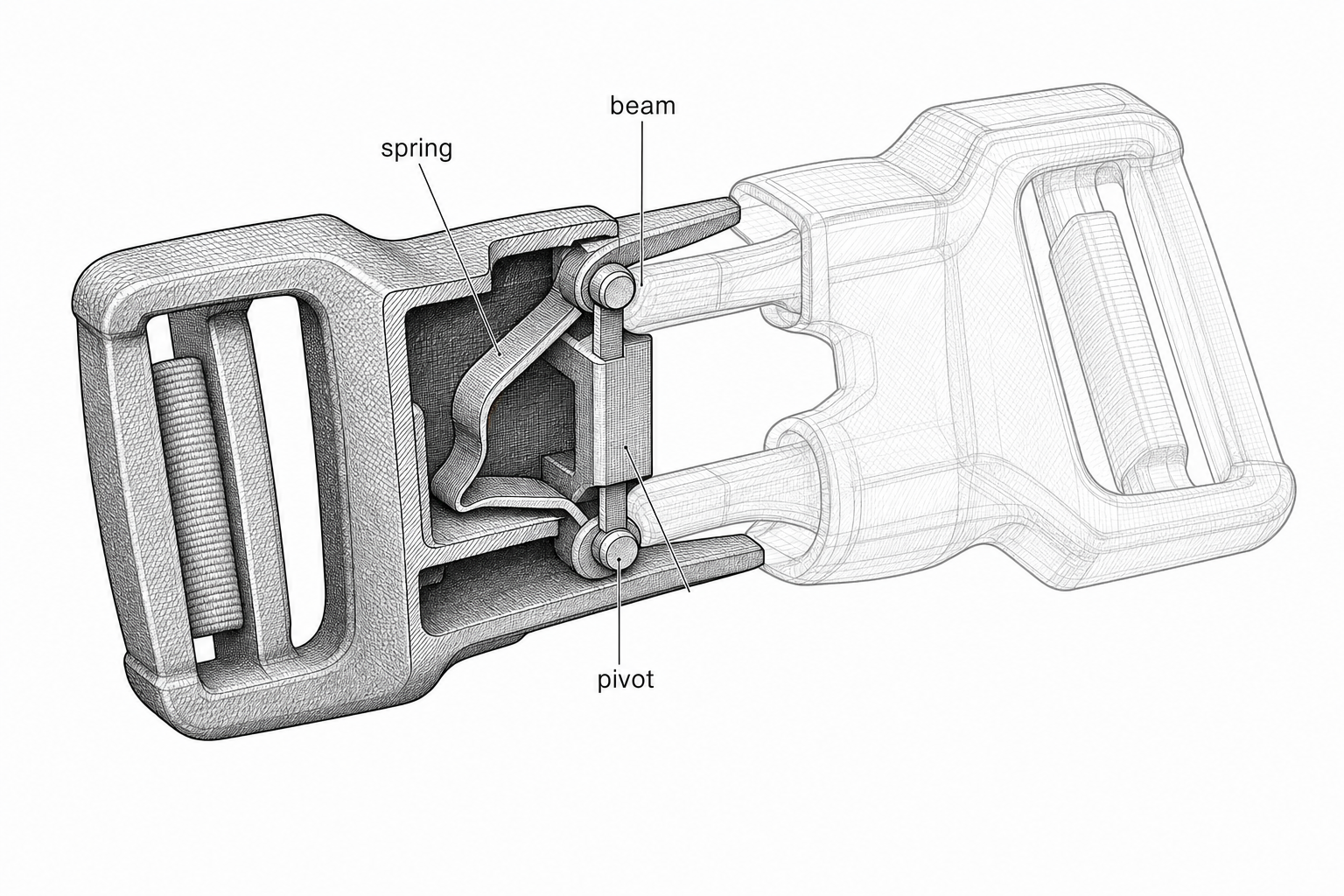 Cutaway diagram of generic side-release buckle